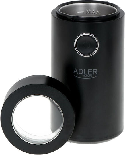 Adler Elektrischer Kaffeemühle 150W mit einer Kapazität von 75gr Schwarz