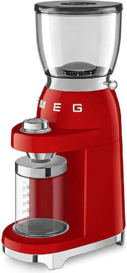Smeg Elektrischer Kaffeemühle 150W mit einer Kapazität von 350gr und 30 Mahlstufen Rot