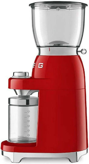 Smeg Elektrischer Kaffeemühle 150W mit einer Kapazität von 350gr und 30 Mahlstufen Rot