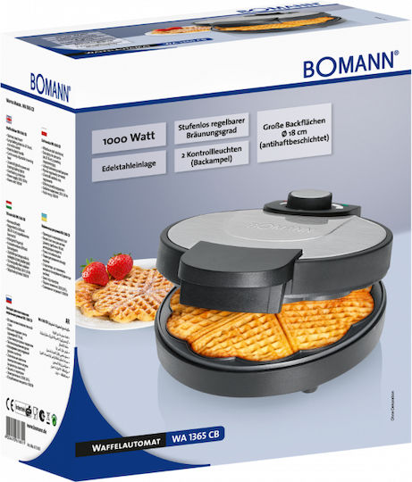 Bomann WA 1365 Aparat Vafe Pentru Vafe Inima 1000W