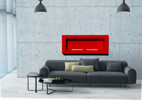 EcoHot Βio Comfort 03 Επιτοίχιο Τζάκι Βιοαιθανόλης Εσωτερικού Χώρου Κόκκινο 70x15x48cm