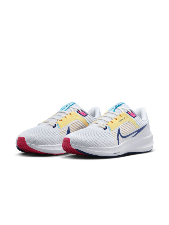 Nike Air Zoom Pegasus 40 Γυναικεία Αθλητικά Παπούτσια Running White / Deep Royal Blue / Photon Dust
