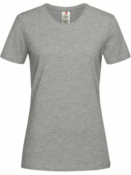 Stedman Γυναικείο Διαφημιστικό T-shirt Κοντομάνικο Grey Heather