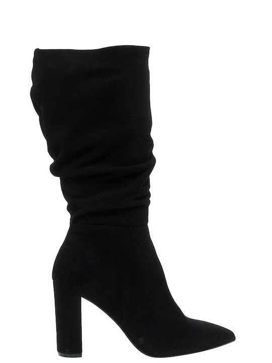 Mourtzi Suede High Heel Women's Boots Black