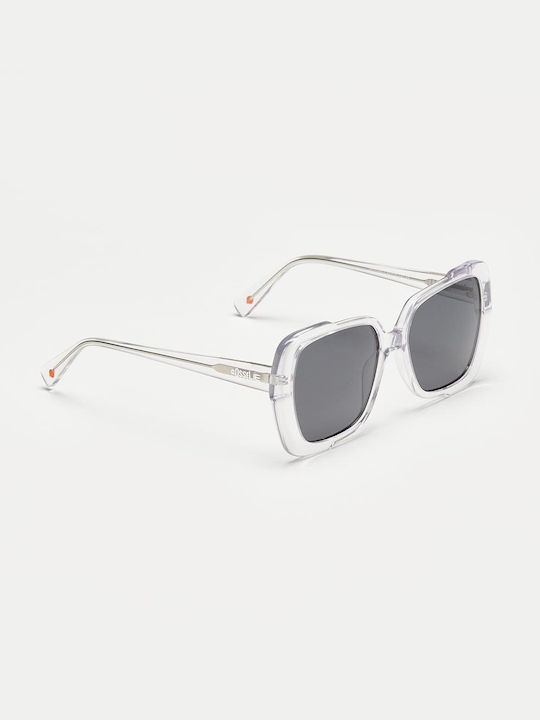 Cosselie Sunglasses with Transparent Plastic Frame and Gray Lens 1802202351