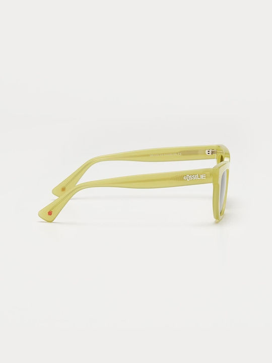 Cosselie Corona Women's Sunglasses with Yellow Horn-Rimmed Frame and Gray Lenses