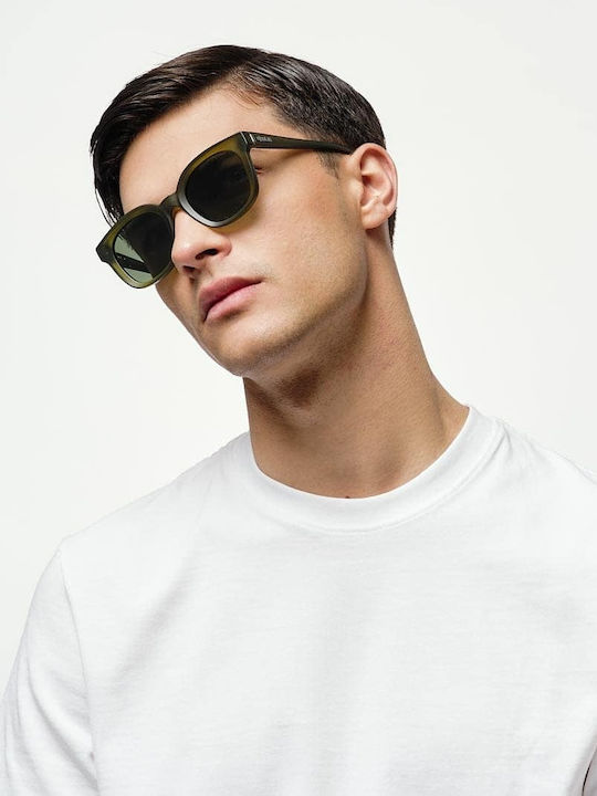 Cosselie Bilbao Unisex Sunglasses With Green Horn-Rimmed Frame And Green Lens 1802202313