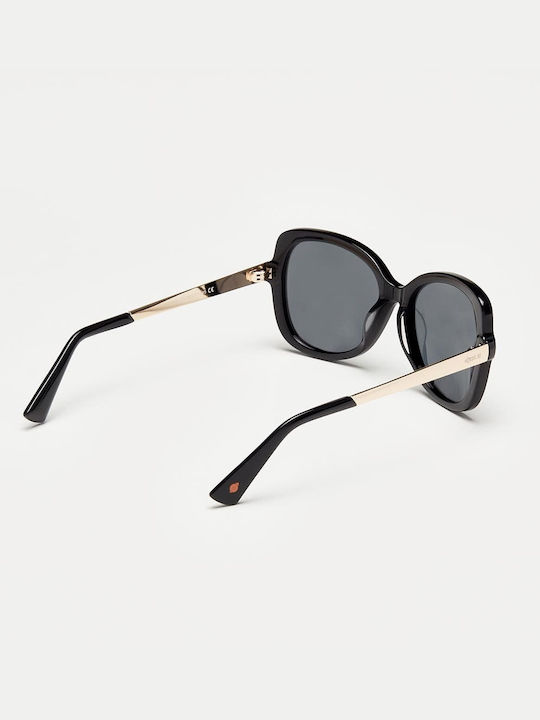 Cosselie Vernon Women's Sunglasses with Black Horn-Rimmed Frame and Gray Lenses