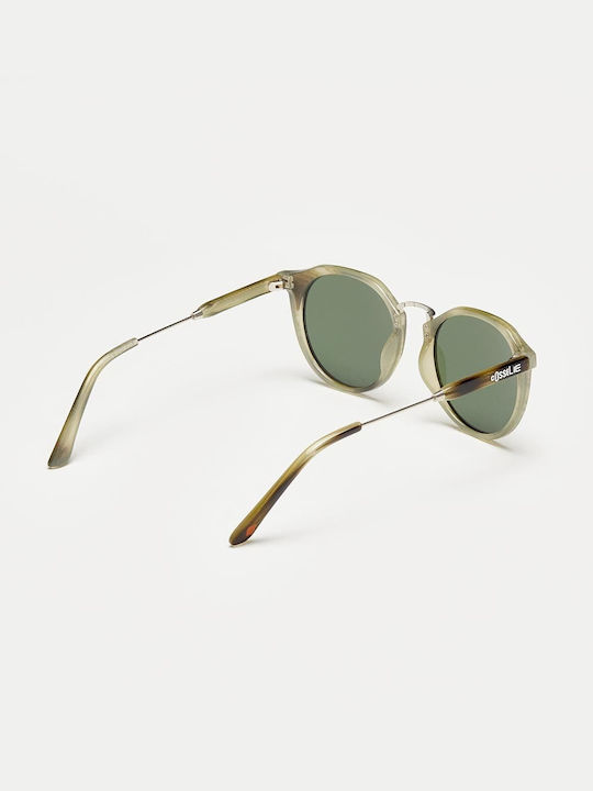 Cosselie Lindau Unisex Sunglasses with Brown Tartaruga Frame and Green Lens