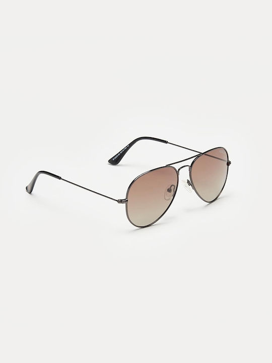 Cosselie Sunglasses with Gray Metal Frame and Brown Gradient Lens 1802202282