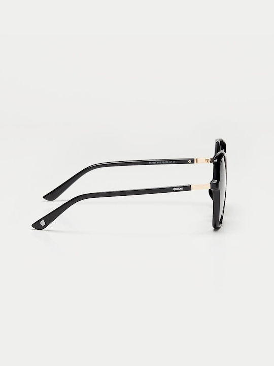 Cosselie Theda Woman Sunglasses with Black Horn-Rimmed Frame and Gray Lens