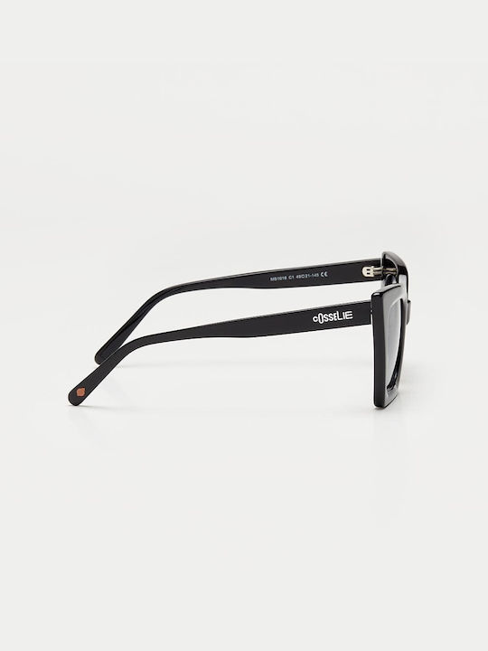 Cosselie Austin Women's Sunglasses with Black Horn-Rimmed Frame and Gray Gradient Lenses