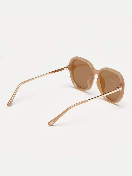 Cosselie Maude Women's Sunglasses with Beige Horn-Rimmed Frame and Beige Lenses