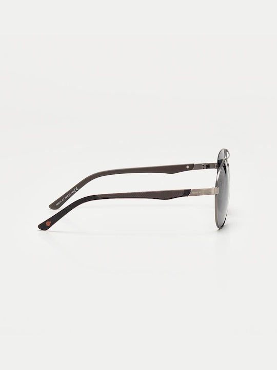 Cosselie Andria Unisex Sunglasses with Gold Metallic Frame and Gray Lenses