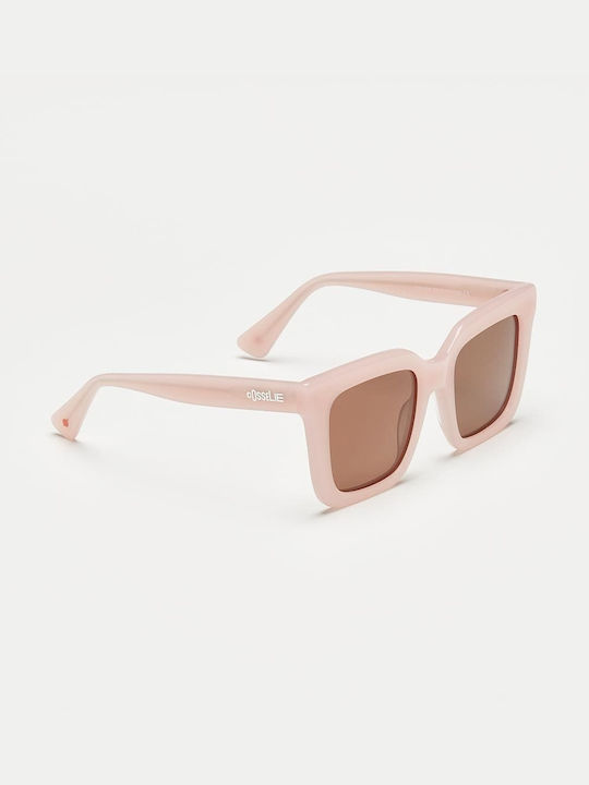 Cosselie Women's Sunglasses with Pink Plastic Frame and Brown Lens 1802202397