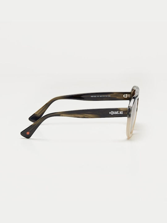 Cosselie Aurora Unisex Sunglasses with Brown Tartaruga Horn-Rimmed Frame and Brown Gradient Lens