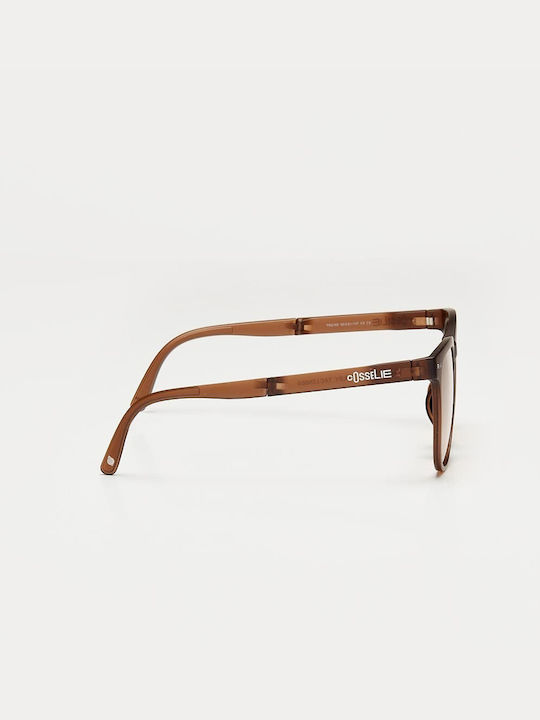 Cosselie Foldi Ochelari De Soare Unisex Cu Ramă Maro Din Plastic Și Lentile Bej 1802202496