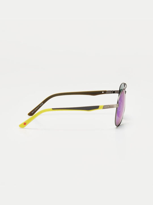 Cosselie Andria Unisex Sunglasses with Gold Metallic Frame and Green Mirror Lens 1802202341