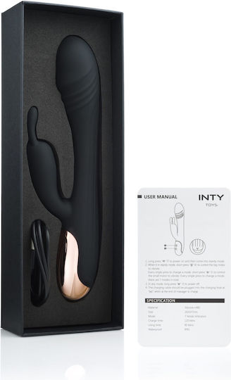 Inty Toys Δονητής Rabbit Μαύρος