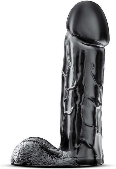 Blush Jet Brutalizer Glass Dildo with Scrotum Black 38cm