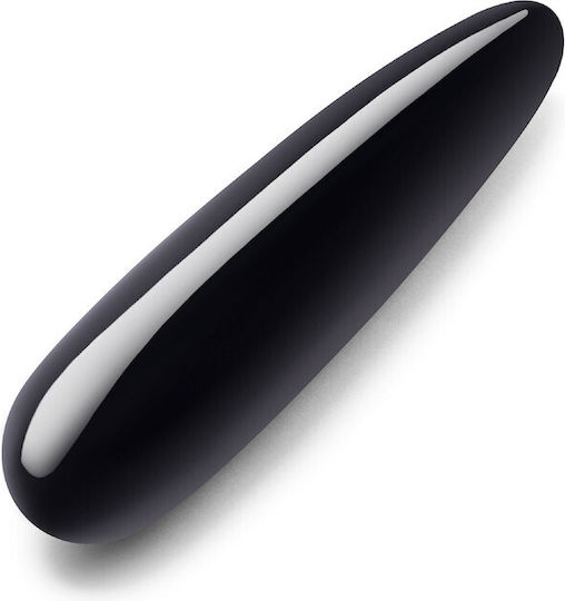 Le Wand Crystal Slim Wand Dildo din sticlă Black Obsidian 18cm