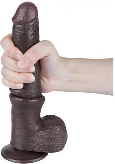 Lovetoy Dildo με Όρχεις και Βεντούζα Flesh 22cm