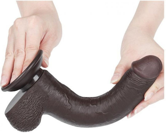 Lovetoy Dildo με Όρχεις και Βεντούζα Flesh 22cm