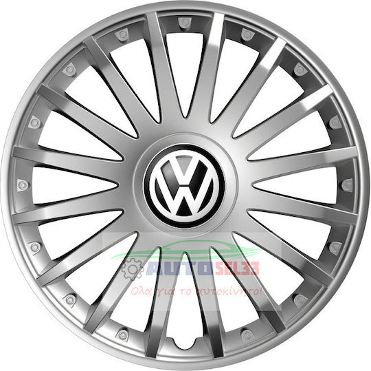 Versaco Car Hubcap Set Crystal with VW Emblem 14" 4pcs Silver