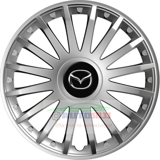 Versaco Car Hubcap Set Crystal with Mazda Emblem 14" 4pcs Silver