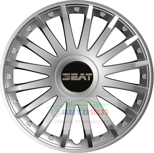 Versaco Set Capace De Roți Auto Crystal Compatibilitate Scaun 4 Bucăți 14 Argintii