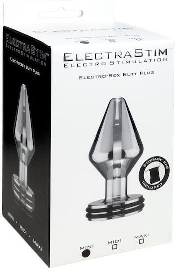 Electrastim Mini Electro Beginner's Classic Butt Plug Πρωκτική Σφήνα Small με Δόνηση Small Ασημί 6cm