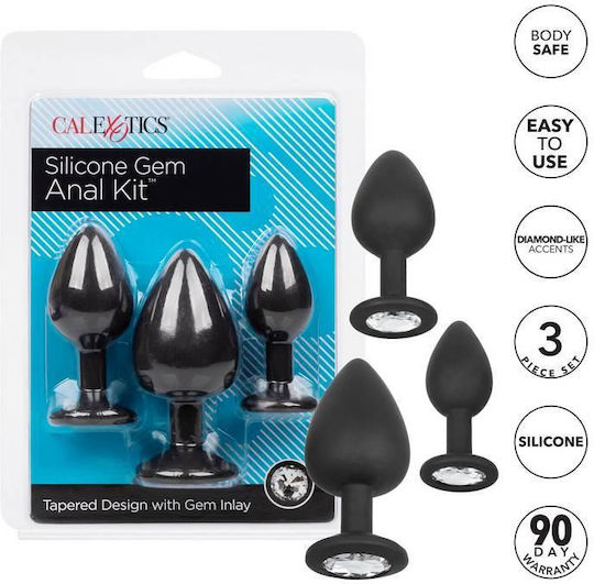 Calexotics Silicone Gem Anal Kit Anale Plugs Elektrische Gitarren Black
