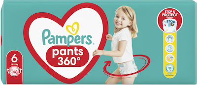 Pampers Pants 360° Πάνες Βρακάκι No. 6 για 14-19kg 48τμχ