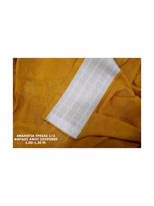 Decotelia Yellow Pencil Pleat Curtain 240x245cm