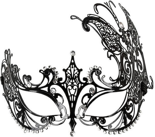 Cottelli Collection Glittery Metal Eyemask BDSM Маска в Черен Цвят