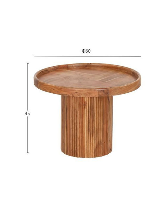 Rajjeh Round Solid Wood Coffee Table Beige L60xW60xH45cm