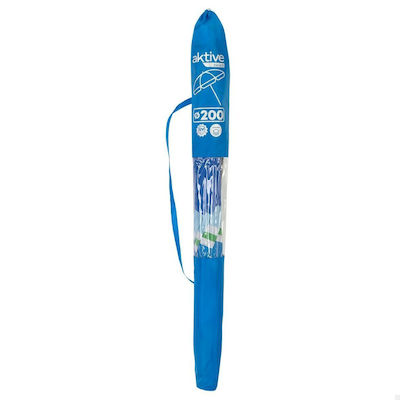 Foldable Beach Umbrella Diameter 2m with UV Protection Light Blue