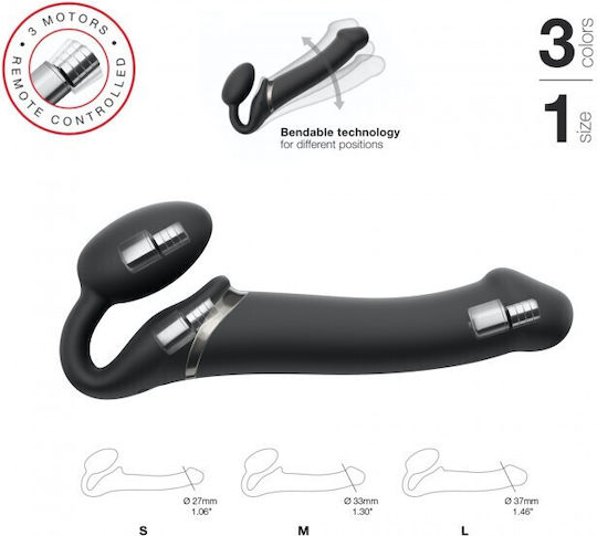 Strap On Me Strapless Vibrating Strap On Dildo Size L Strapless Strap On with Dildo with Vibration in Black Color
