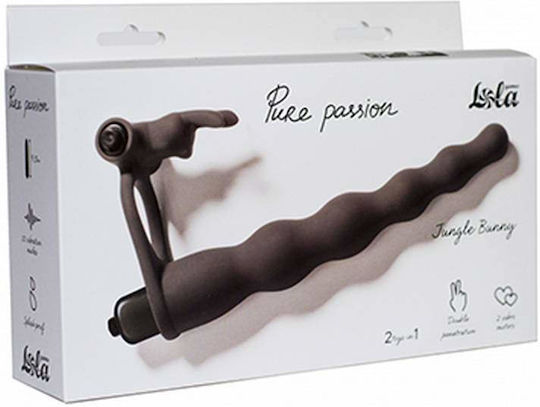 Lola Games cu Dublu Dildo și Vibrație în Culoare Negru