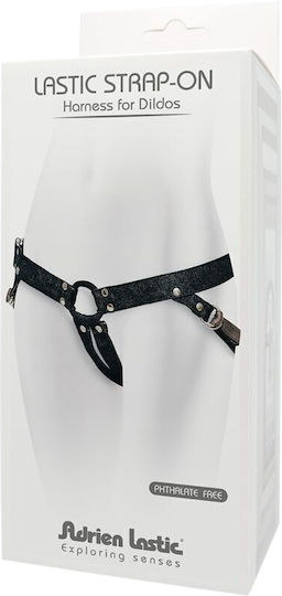 Adrien Lastic Strap-on Adjustable Denim Harness σε Μαύρο Χρώμα