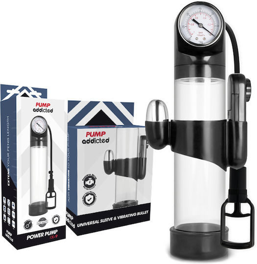 Pump Addicted RX9 with Vibrator Τρόμπα Πέους με Δόνηση Διάφανη