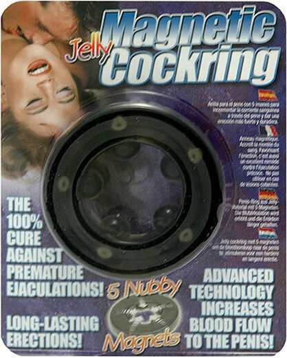 Seven Creations Jelly Magnetic Cockring Black 5cm