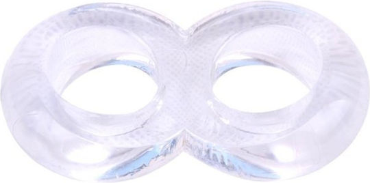 Chisa Novelties GK Power Duo Cock 8 Ball Ring Cock Ring Cocoș și testicule Transparent