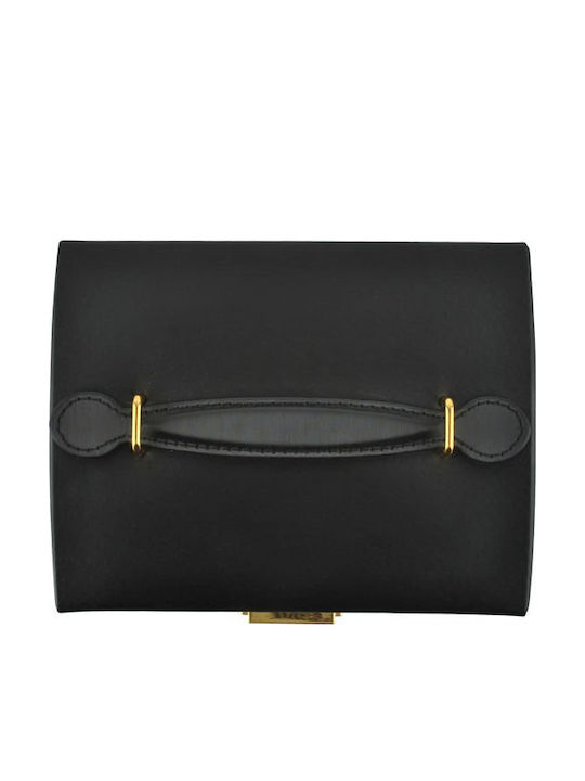 Go Clever Fabric Jewellery Box with Drawer & Black Mirror 17.5x13.8x13.5cm