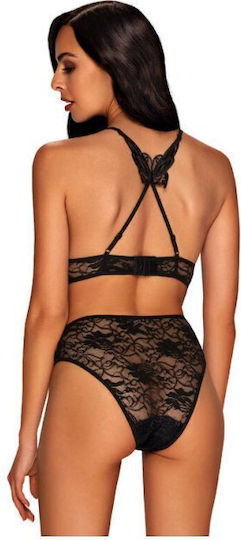 Obsessive Kokietta Sexy Σετ Εσωρούχων με Δαντέλα Black 2τμχ