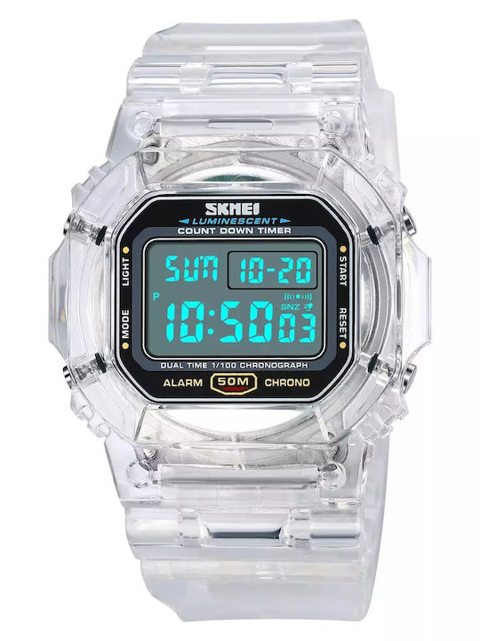 Skmei Kids Digital Watch with Rubber/Plastic Strap White