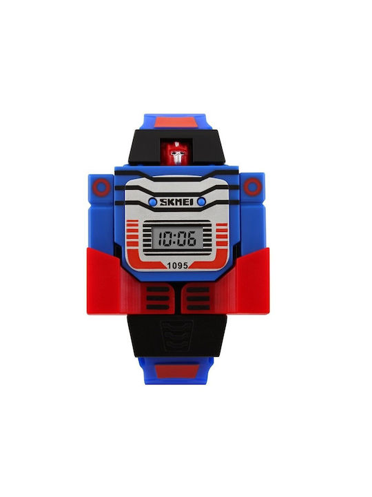 Skmei Kids Digital Watch Transformers Optimus with Rubber/Plastic Strap Blue/Red