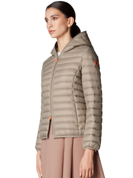 Save The Duck 'daisy' Women's Short Puffer Jacket for Winter Elephant Grey