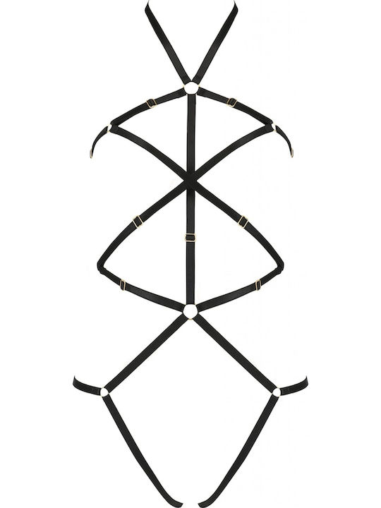 Passion Ivena Strappy Teddy Devil Collection Sexy Κορμάκι Black