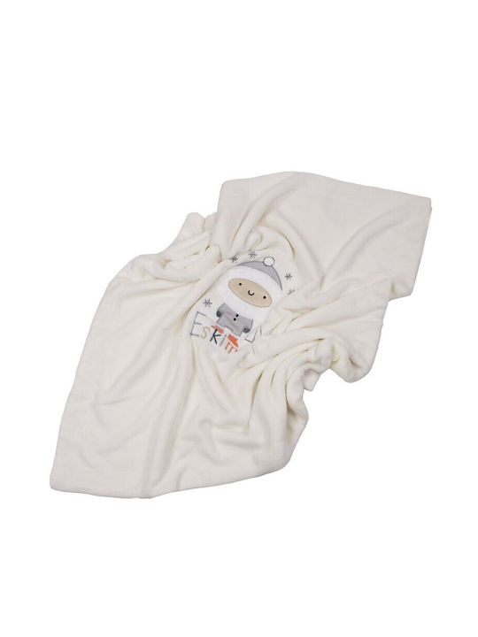 Kamtex Baby Κουβέρτα Αγκαλιάς & Λίκνου Μπεζ 95x85εκ.